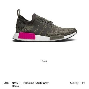 Adidas NMD_R1 Primeknit 'Utility Grey Camo' size men’s 5, women’s 7